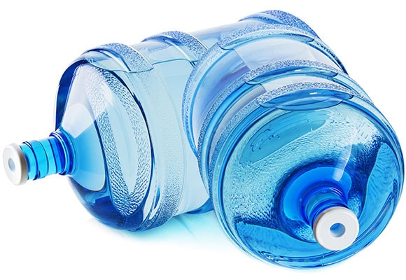 Large blue U-Fill water bottles